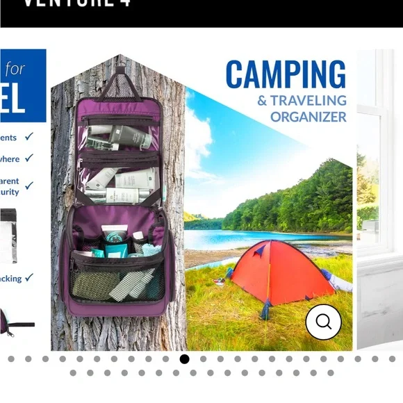 Venture 4th hanging travel toiletry bag, purple. - Picture 13 of 13